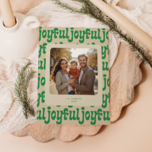 Joyful Typography Patroonfoto Feestdagenkaart