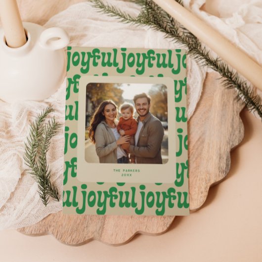 Joyful Typography Patroonfoto Feestdagenkaart