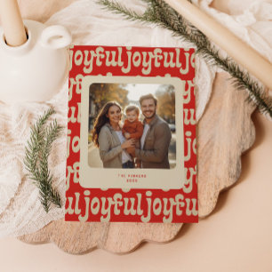 Joyful Typography Patroonfoto Feestdagenkaart