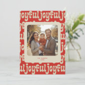 Joyful Typography Patroonfoto Feestdagenkaart (Staand voorkant)