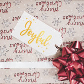 Joyful Typography Script Moderne Kerstmis Cadeaulabels