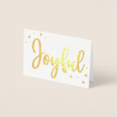Joyful Typography Script Moderne Photo Kerstmis Folie Kaarten (Voorkant)