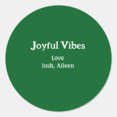 Joyful Vibes green Christmas holidays love family Ronde Sticker (Voorkant)