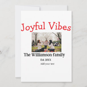 Joyful vibes Kerst feestdagen familie foto geschen Kaart