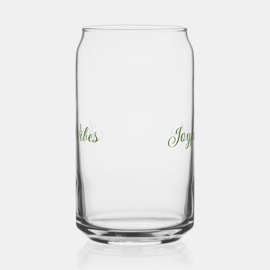 Joyful vibes kerst groen vakantie familienaam blikvorm glas (Rechts)