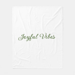 Joyful vibes kerst groen vakantie familienaam fleece deken