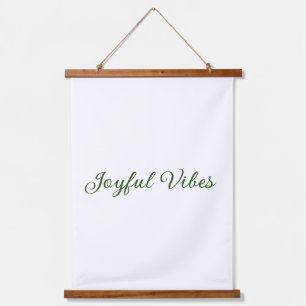 Joyful vibes kerst groen vakantie familienaam hangend wandkleed