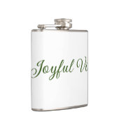 Joyful vibes kerst groen vakantie familienaam heupfles (Rechts)