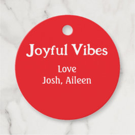 Joyful Vibes rode kerst feestdagen liefde familie  Bedankjes Labels