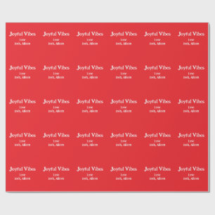 Joyful Vibes rode kerst feestdagen liefde familie  Cadeaupapier
