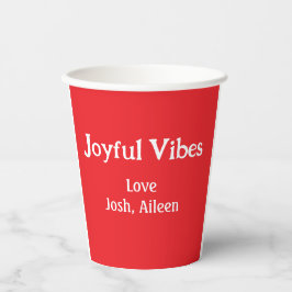 Joyful Vibes rode kerst feestdagen liefde familie  Papieren Bekers