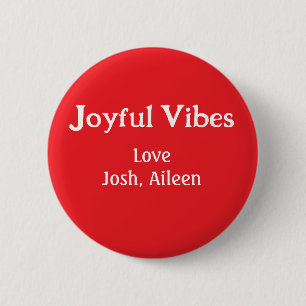 Joyful Vibes rode kerst feestdagen liefde familie Ronde Button 5,7 Cm