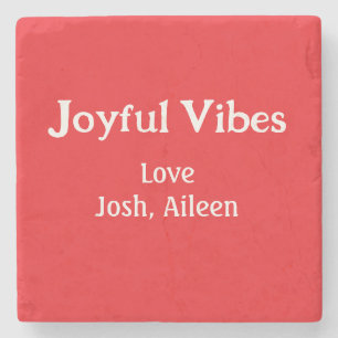 Joyful Vibes rode kerst feestdagen liefde familie Stenen Onderzetter