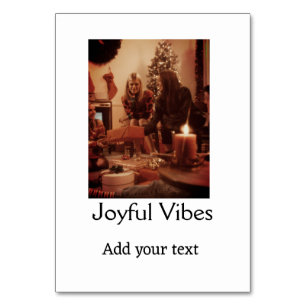 Joyful Vibes voeg familie kerstfoto naam eenvoudig Kaart