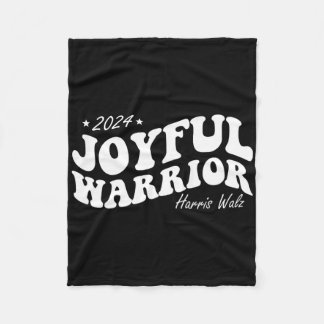 Joyful Warrior Kamala Harris Tim Walz 2024 Groovy Fleece Deken