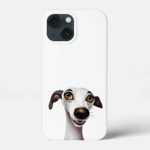 Joyful Whippet - Een Cartoon Stijlkunstwerk iPhone 13 Mini Hoesje