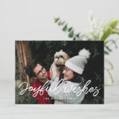 Joyful Wishes Modern Inspirerend foto Feestdagenkaart (Staand voorkant)