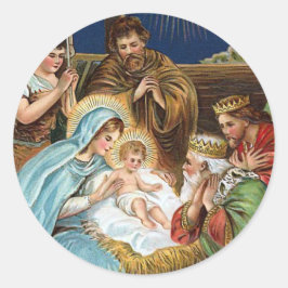 "Joyful Yuletide" Vintage Kerstmis Ronde Sticker