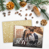 Joyous Diamond Ring Monogram Classic Wedding Feestdagenkaart