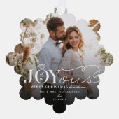 Joyous Diamond Ring Monogram Classic Wedding  Ornament Kaart (Voorkant)