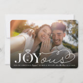 Joyous Diamond Ring Monogram Foto Opslaan De Datum Feestdagenkaart (Voorkant)