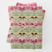 Joyous Flamingo Wrapping Paper Sheet Reeks 3 (In situ)