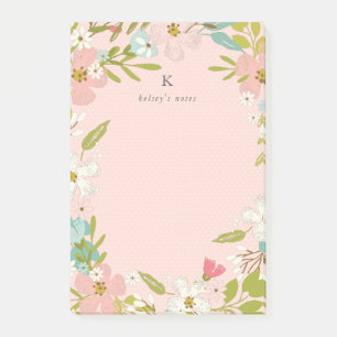 Joyous Floral op Roze Post-it® Notes