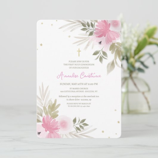 Joyous Floral Religious Invitation (Debout devant)