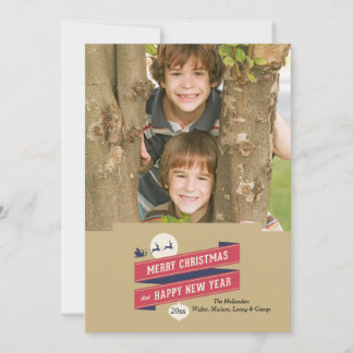 Joyous Holiday Photo Card Feestdagenkaart