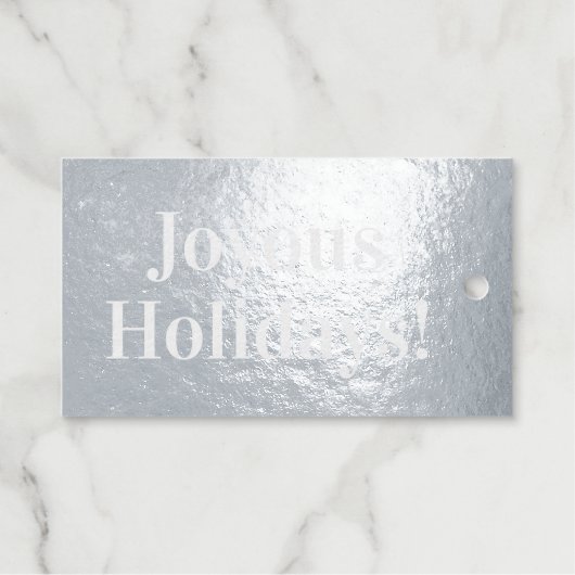 Joyous Holidays elegant Christmas silver Cadeaulabels (Voorkant (horizontaal))