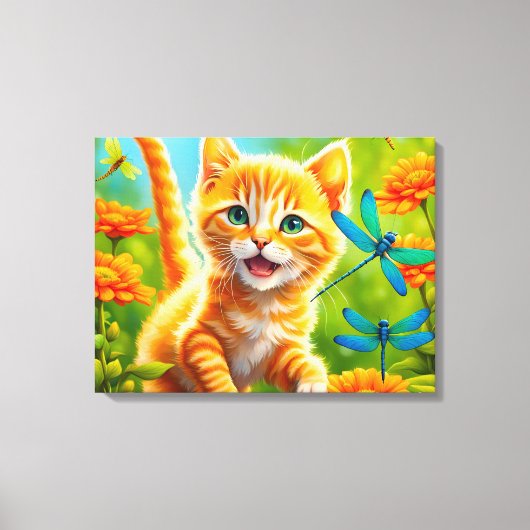 Joyous Kitten Canvas Afdruk (Voorkant)