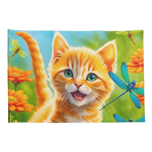 Joyous Kitten Kussensloop (Achterkant-Rechts)