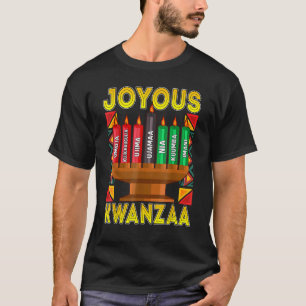 Joyous Kwanzaa Kinara Candles Ombre 7-Beginselen T-shirt