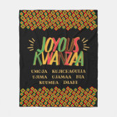 Joyous Kwanzaa met Nguzo Saba Fleece Deken (Voorkant)