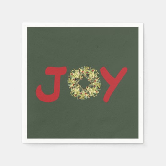 Joyous Light Hearing Wreath Kerstmis Napkin Servet (Voorkant)