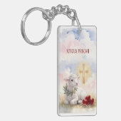 Joyous Pascha Lamb, Red Eggs and Cross Sleutelhanger (Voorkant Links)