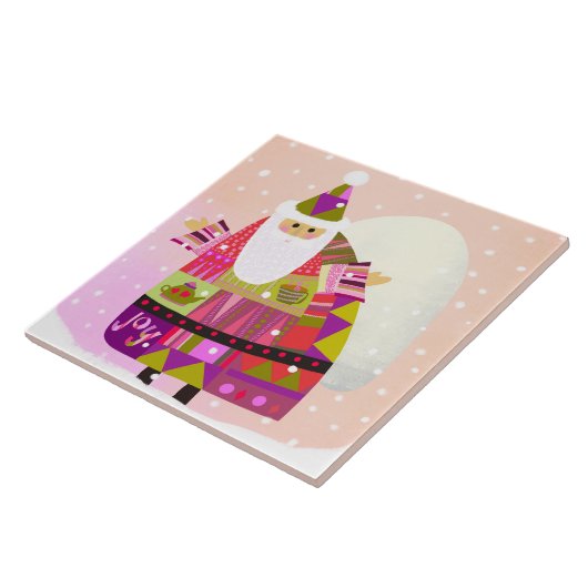 Joyous Santa Trivet Tegeltje (Zijkant)