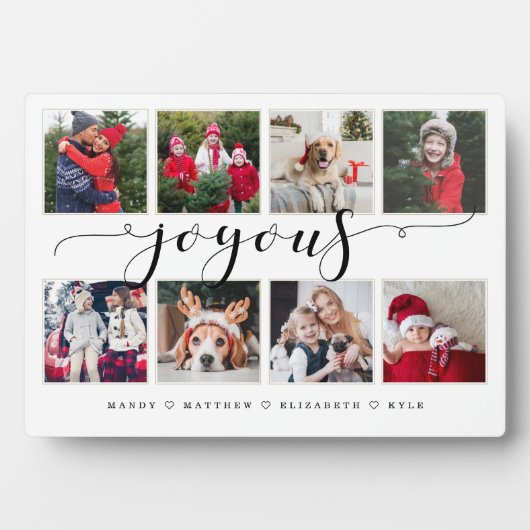 Joyous Script Familie Foto Keepsake Collage Plaque Fotoplaat (voorkant)