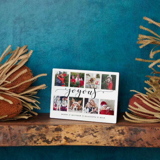 Joyous Script Family Photo Keepsaké Collage Plaque (Côté)