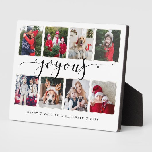 Joyous Script Family Photo Keepsaké Collage Plaque (Côté)