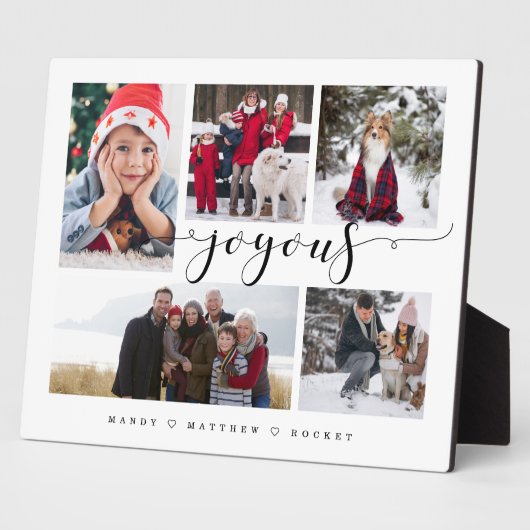 Joyous Script Family Photo Keepsaké Collage Plaque (Côté)