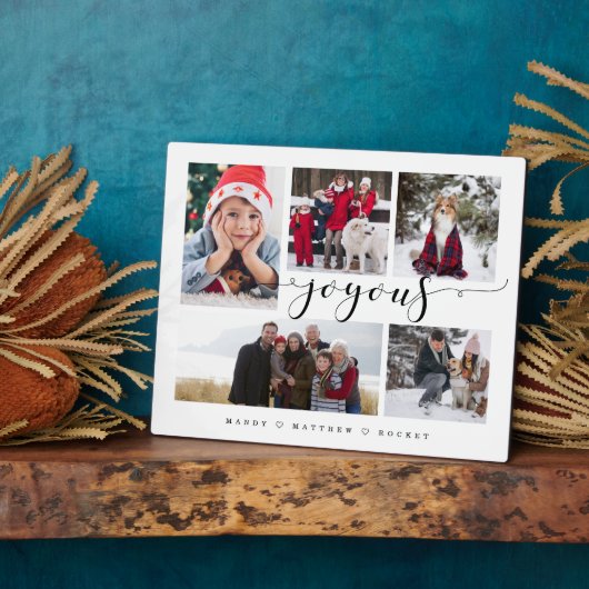 Joyous Script Family Photo Keepsaké Collage Plaque (Côté)