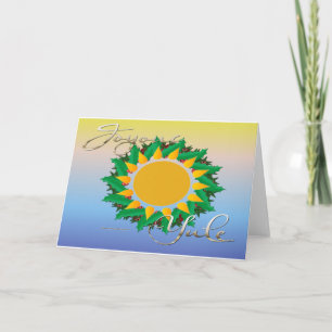 Joyous Sun Wreath Wenskaart Feestdagen Kaart