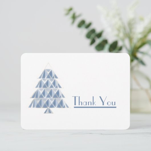 Joyoux Noel Blauw Dank u kaart (Staand voorkant)