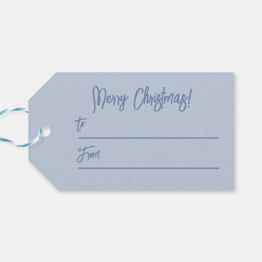 Joyoux Noel Blue Gift Labels Cadeaulabel (Achterkant Horizontaal)