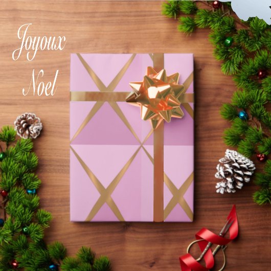 Joyoux Noel Pink Wrapping Paper Cadeaupapier