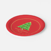 Joyoux Noel Rood en Groen Ronde Papier Bord (Gekanteld)