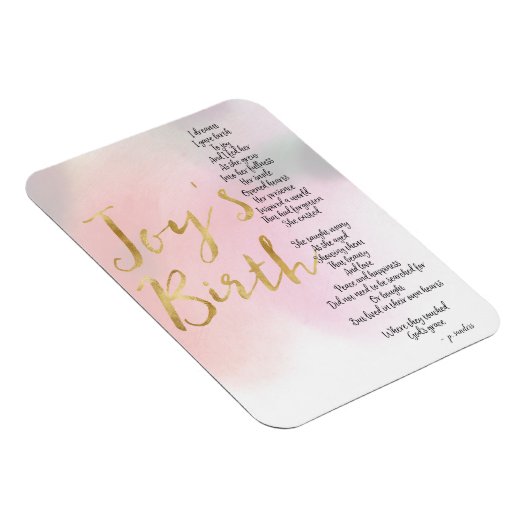 Joy's Birth Poem Magneet (Rechterzijde)