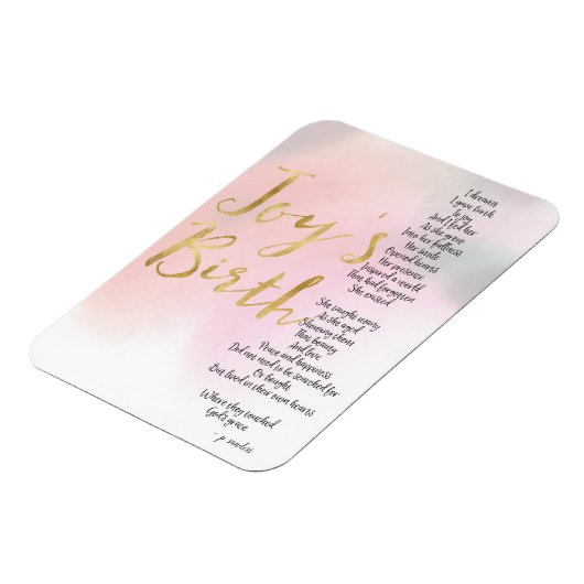 Joy's Birth Poem Magneet (Linkerzijde)