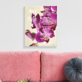 Joy's Geboorte Inspirerend Gedicht Roze Orchideeën Canvas Afdruk (Insitu (Woonkamer))